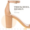 image:imageAnkis Heels for Women Open Straps on The Ankle Chunky Heels Pump Sandals Evening Dress Party Wedding Strappy Buckle Sandals 275 Inches Nude Pu 65 UK