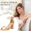 image:imageAnkis Heels for Women Open Straps on The Ankle Chunky Heels Pump Sandals Evening Dress Party Wedding Strappy Buckle Sandals 275 Inches Nude Pu 65 UK