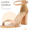 image:imageAnkis Heels for Women Open Straps on The Ankle Chunky Heels Pump Sandals Evening Dress Party Wedding Strappy Buckle Sandals 275 Inches Nude Pu 65 UK