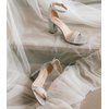 image:imageAnkis Heels for Women Open Toe Ankle Strap Chunky Heel Sandals 275 InchNew Silver Glitter