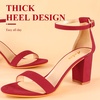 image:imageAnkis Heels for Women Open Toe Ankle Strap Chunky Heel Sandals 275 InchRed