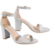 image:imageAnkis Heels for Women Open Toe Ankle Strap Chunky Heel Sandals 275 InchNew Silver Glitter
