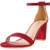 image:imageAnkis Heels for Women Open Toe Ankle Strap Chunky Heel Sandals 275 InchRed