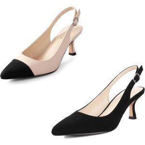 image:imageAnkis Slingback Heels for Women Closed Toe Womens Pumps Kitten Heel Wedding Party Casual Dress Shoes