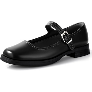 image:imageWomens Mary Janes Shoes Pumps Comfortable Dress Shoes Square Toe Wedding Shoes Low Short Block Chunky Thick Heels Black