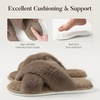 image:imageAnkis Womens Fuzzy Slippers Cross Band Memory Foam Open Toe Comfy Soft House Shoes AntiSlip Indoor Outdoor Gifts for WomenGrayish Coffee
