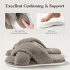 image:imageAnkis Womens Fuzzy Slippers Cross Band Memory Foam Open Toe Comfy Soft House Shoes AntiSlip Indoor Outdoor Gifts for WomenLight Coffee