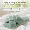 image:imageAnkis Womens Fuzzy Slippers Cross Band Memory Foam Open Toe Comfy Soft House Shoes AntiSlip Indoor Outdoor Gifts for WomenSage Green