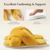 image:imageAnkis Womens Fuzzy Slippers Cross Band Memory Foam Open Toe Comfy Soft House Shoes AntiSlip Indoor Outdoor Gifts for WomenYellow