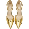 image:imageAnkis Closed Toe Kitten Heels for Women Bow Stiletto Heel Pumps Dress Wedding Party ShoesGold Pu