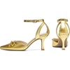 image:imageAnkis Closed Toe Kitten Heels for Women Bow Stiletto Heel Pumps Dress Wedding Party ShoesGold Pu