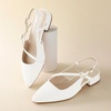 image:imageAnkis Slingback Pumps for Women 1 Inch Low Heels Flats Closed Pointed Toe Comfortable Walking Wedding Dress Shoes