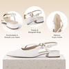 image:imageAnkis Slingback Pumps for Women 1 Inch Low Heels Flats Closed Pointed Toe Comfortable Walking Wedding Dress Shoes
