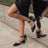 image:imageAnkis White Wedding Heels Black Closed Toe Pearl Heels with Ankle StrapBlack Pu