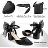image:imageAnkis White Wedding Heels Black Closed Toe Pearl Heels with Ankle StrapBlack Pu