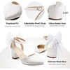 image:imageAnkis White Wedding Heels Black Closed Toe Pearl Heels with Ankle StrapWhite Pu