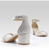 image:imageAnkis Black Nude Silver Low Women Heels 225 Block Chunky Open Toe Classic Ankle Strap Sandal Shoes for Bridal Wedding Dressy Prom Daily Party 2026Silver Glitter