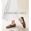 image:imageAnkis Womens Mary Jane Ballet Flats Mesh Jelly Fishnet SandalsBlack
