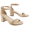 image:imageAnkis Black Nude Silver Low Women Heels 225 Block Chunky Open Toe Classic Ankle Strap Sandal Shoes for Bridal Wedding Dressy Prom Daily Party 2026Nude Nubuck