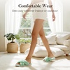 image:imageAnkis Memory Foam Fuzzy Slippers for WomenOpen Toe House Shoes  Faux Fur Cross BandIndoor Outdoor Slippers AntiSlip Comfy Cozy Fluffy Gifts for Women Mom Bride BridesmaidsMint Green