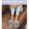 image:imageAnkis Memory Foam Fuzzy Slippers for WomenOpen Toe House Shoes  Faux Fur Cross BandIndoor Outdoor Slippers AntiSlip Comfy Cozy Fluffy Gifts for Women Mom Bride BridesmaidsGrey