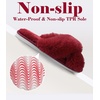 image:imageAnkis Memory Foam Fuzzy Slippers for WomenOpen Toe House Shoes  Faux Fur Cross BandIndoor Outdoor Slippers AntiSlip Comfy Cozy Fluffy Gifts for Women Mom Bride BridesmaidsRed