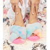 image:imageAnkis Memory Foam Fuzzy Slippers for WomenOpen Toe House Shoes  Faux Fur Cross BandIndoor Outdoor Slippers AntiSlip Comfy Cozy Fluffy Gifts for Women Mom Bride BridesmaidsRainbow