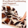 image:imageAnkis Memory Foam Fuzzy Slippers for WomenOpen Toe House Shoes  Faux Fur Cross BandIndoor Outdoor Slippers AntiSlip Comfy Cozy Fluffy Gifts for Women Mom Bride BridesmaidsLeopard