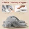 image:imageAnkis Memory Foam Fuzzy Slippers for WomenOpen Toe House Shoes  Faux Fur Cross BandIndoor Outdoor Slippers AntiSlip Comfy Cozy Fluffy Gifts for Women Mom Bride BridesmaidsGrey