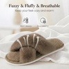 image:imageAnkis Memory Foam Fuzzy Slippers for WomenOpen Toe House Shoes  Faux Fur Cross BandIndoor Outdoor Slippers AntiSlip Comfy Cozy Fluffy Gifts for Women Mom Bride BridesmaidsGrayish Coffee