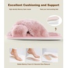 image:imageAnkis Memory Foam Fuzzy Slippers for WomenOpen Toe House Shoes  Faux Fur Cross BandIndoor Outdoor Slippers AntiSlip Comfy Cozy Fluffy Gifts for Women Mom Bride BridesmaidsDusty Pink