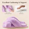 image:imageAnkis Memory Foam Fuzzy Slippers for WomenOpen Toe House Shoes  Faux Fur Cross BandIndoor Outdoor Slippers AntiSlip Comfy Cozy Fluffy Gifts for Women Mom Bride BridesmaidsPurple