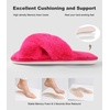 image:imageAnkis Memory Foam Fuzzy Slippers for WomenOpen Toe House Shoes  Faux Fur Cross BandIndoor Outdoor Slippers AntiSlip Comfy Cozy Fluffy Gifts for Women Mom Bride BridesmaidsHot Pink
