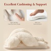 image:imageAnkis Memory Foam Fuzzy Slippers for WomenOpen Toe House Shoes  Faux Fur Cross BandIndoor Outdoor Slippers AntiSlip Comfy Cozy Fluffy Gifts for Women Mom Bride BridesmaidsWhite