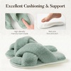 image:imageAnkis Memory Foam Fuzzy Slippers for WomenOpen Toe House Shoes  Faux Fur Cross BandIndoor Outdoor Slippers AntiSlip Comfy Cozy Fluffy Gifts for Women Mom Bride BridesmaidsSage Green