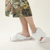 image:imageAnkis Memory Foam Fuzzy Slippers for WomenOpen Toe House Shoes  Faux Fur Cross BandIndoor Outdoor Slippers AntiSlip Comfy Cozy Fluffy Gifts for Women Mom Bride BridesmaidsPure White