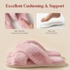 image:imageAnkis Memory Foam Fuzzy Slippers for WomenOpen Toe House Shoes  Faux Fur Cross BandIndoor Outdoor Slippers AntiSlip Comfy Cozy Fluffy Gifts for Women Mom Bride BridesmaidsPink