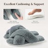 image:imageAnkis Memory Foam Fuzzy Slippers for WomenOpen Toe House Shoes  Faux Fur Cross BandIndoor Outdoor Slippers AntiSlip Comfy Cozy Fluffy Gifts for Women Mom Bride BridesmaidsDark Grey