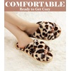 image:imageAnkis Memory Foam Fuzzy Slippers for WomenOpen Toe House Shoes  Faux Fur Cross BandIndoor Outdoor Slippers AntiSlip Comfy Cozy Fluffy Gifts for Women Mom Bride BridesmaidsLeopard