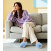image:imageAnkis Memory Foam Fuzzy Slippers for WomenOpen Toe House Shoes  Faux Fur Cross BandIndoor Outdoor Slippers AntiSlip Comfy Cozy Fluffy Gifts for Women Mom Bride BridesmaidsBlue