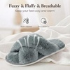 image:imageAnkis Memory Foam Fuzzy Slippers for WomenOpen Toe House Shoes  Faux Fur Cross BandIndoor Outdoor Slippers AntiSlip Comfy Cozy Fluffy Gifts for Women Mom Bride BridesmaidsDark Grey