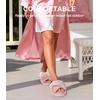 image:imageAnkis Memory Foam Fuzzy Slippers for WomenOpen Toe House Shoes  Faux Fur Cross BandIndoor Outdoor Slippers AntiSlip Comfy Cozy Fluffy Gifts for Women Mom Bride BridesmaidsDusty Pink