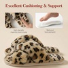 image:imageAnkis Memory Foam Fuzzy Slippers for WomenOpen Toe House Shoes  Faux Fur Cross BandIndoor Outdoor Slippers AntiSlip Comfy Cozy Fluffy Gifts for Women Mom Bride BridesmaidsLeopard Brown