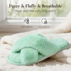 image:imageAnkis Memory Foam Fuzzy Slippers for WomenOpen Toe House Shoes  Faux Fur Cross BandIndoor Outdoor Slippers AntiSlip Comfy Cozy Fluffy Gifts for Women Mom Bride BridesmaidsMint Green
