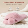 image:imageAnkis Memory Foam Fuzzy Slippers for WomenOpen Toe House Shoes  Faux Fur Cross BandIndoor Outdoor Slippers AntiSlip Comfy Cozy Fluffy Gifts for Women Mom Bride BridesmaidsPink