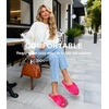 image:imageAnkis Memory Foam Fuzzy Slippers for WomenOpen Toe House Shoes  Faux Fur Cross BandIndoor Outdoor Slippers AntiSlip Comfy Cozy Fluffy Gifts for Women Mom Bride BridesmaidsHot Pink