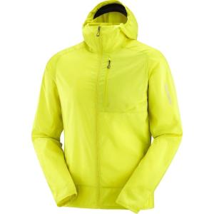 imageSalomon Mens Bonatti Cross Wind Reflective Windproof Hooded ZipUp JacketCitronelleSulphur Spring