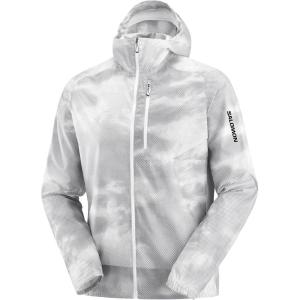 imageSalomon Mens Bonatti Cross Wind Reflective Windproof Hooded ZipUp JacketWhite  Gray Violet  Frost Gray