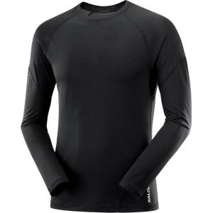 imageSalomon Mens Cross Run TShirt QuickDrying Long Sleeve Workout Shirt for Road RunningDeep Black
