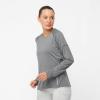 imageSalomon Womens Cross Run QuickDrying Long Sleeve Workout Tee for Road RunningDeep Black  Heather